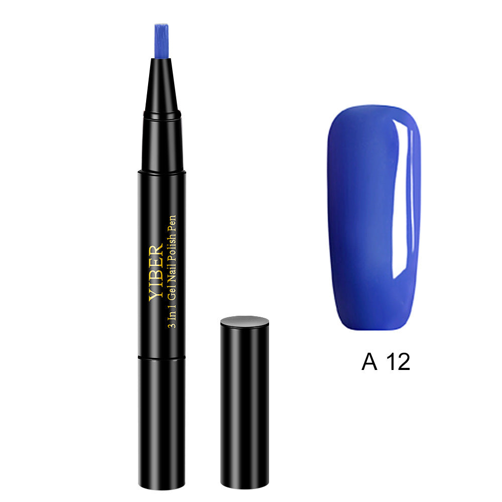 3 In 1 Gel Nail Varnish Pen Glitter One Step Nail Art Gel Polish Hybrid 3 In 1 Gel Nail Varnish Pen Glitter One Step Nail Art Gel Polish Hybrid